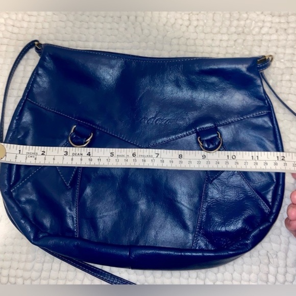 Women’s Isadora dark royal blue 100% genuine Leather‎ crossbody purse thin strap - Picture 4 of 14